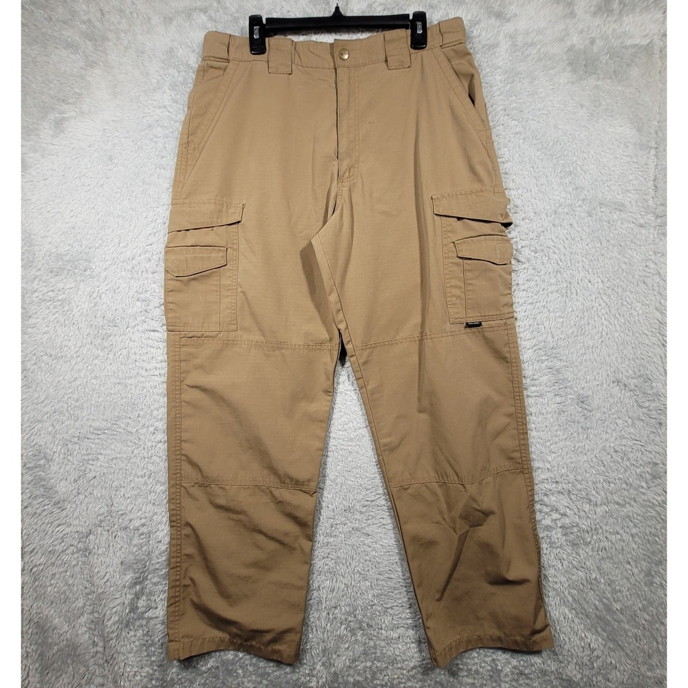 TRU-SPEC Mens Tactical Cargo Pants Khaki Work Utility Size 36x32
